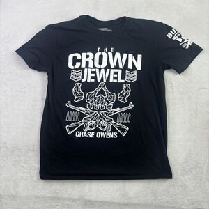 Pro Wrestling Tees The Crown Jewel Chase Owens Black SS Graphic Shirt Men's LG